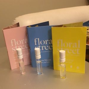 Floral Street: Wonderland Peony, Arizona Bloom, and Sunflower Pop, samples